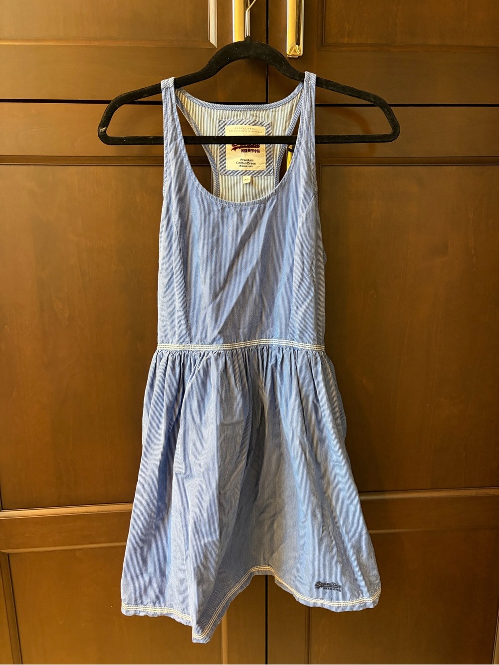 Superdry Light Blue Cotton Racerback Sundress
